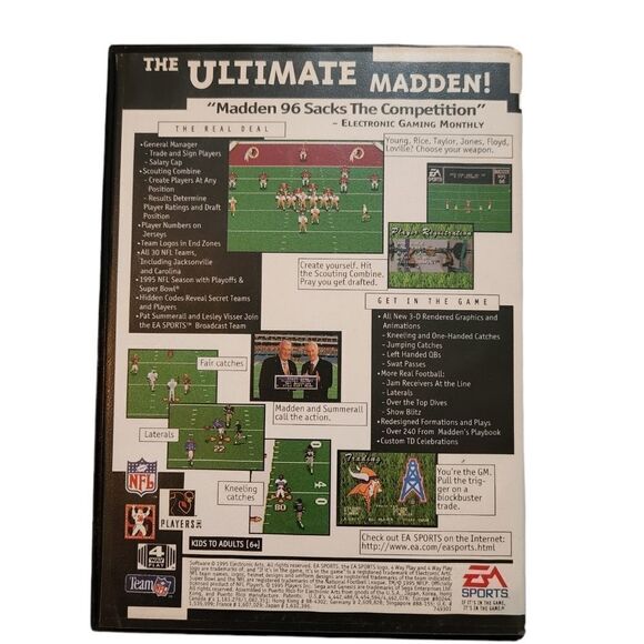 Sega Genesis Madden 96 Game Cartridge - Picture 3 of 5